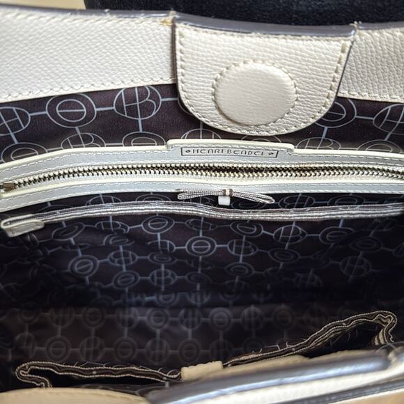 HENRI BENDEL W57TH Cream Saffiano Leather Hobo Crossbody - Picture 8 of 9